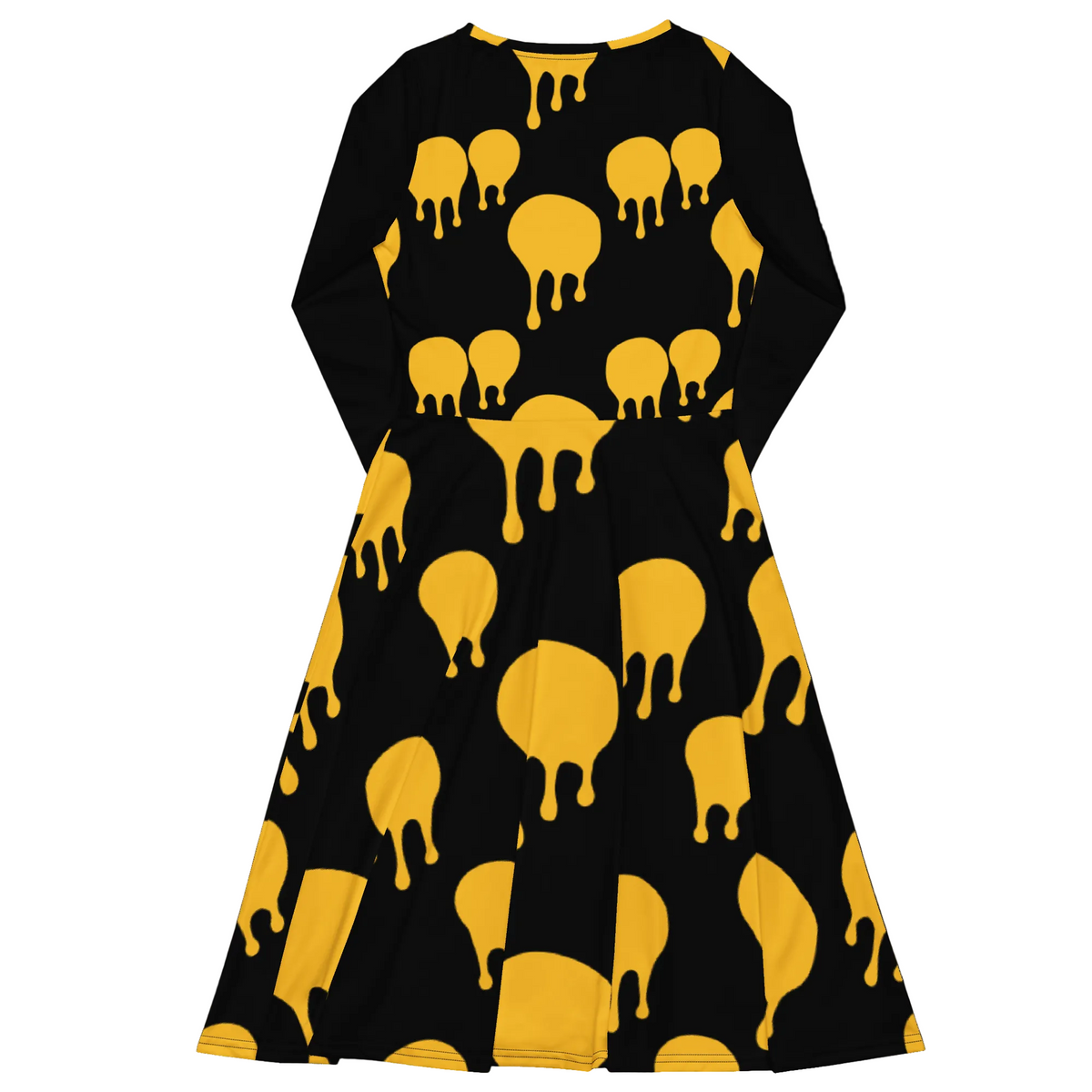 Pumpkin Drip Midi Dress - Black