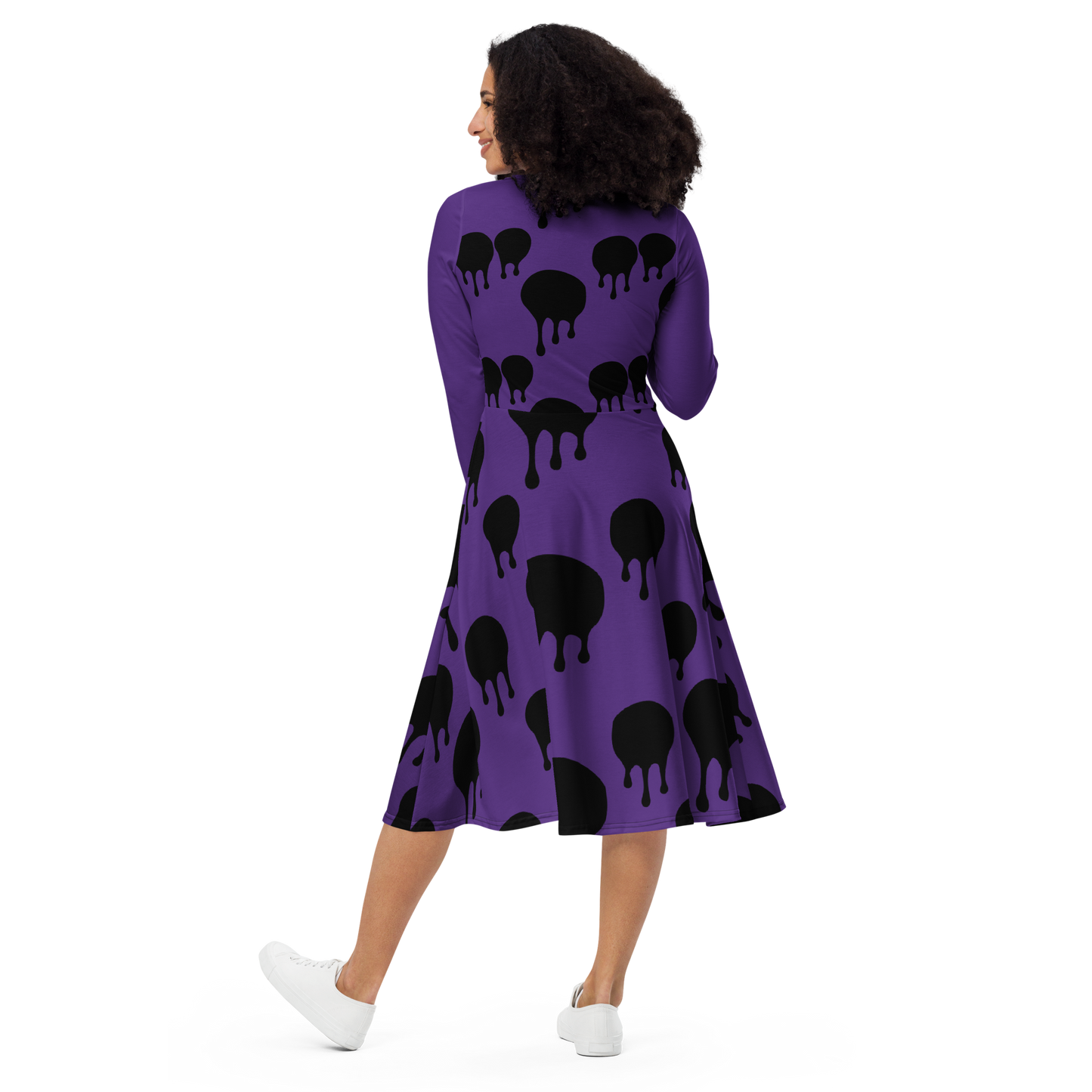 Pumpkin Drip Midi Dress - Purple