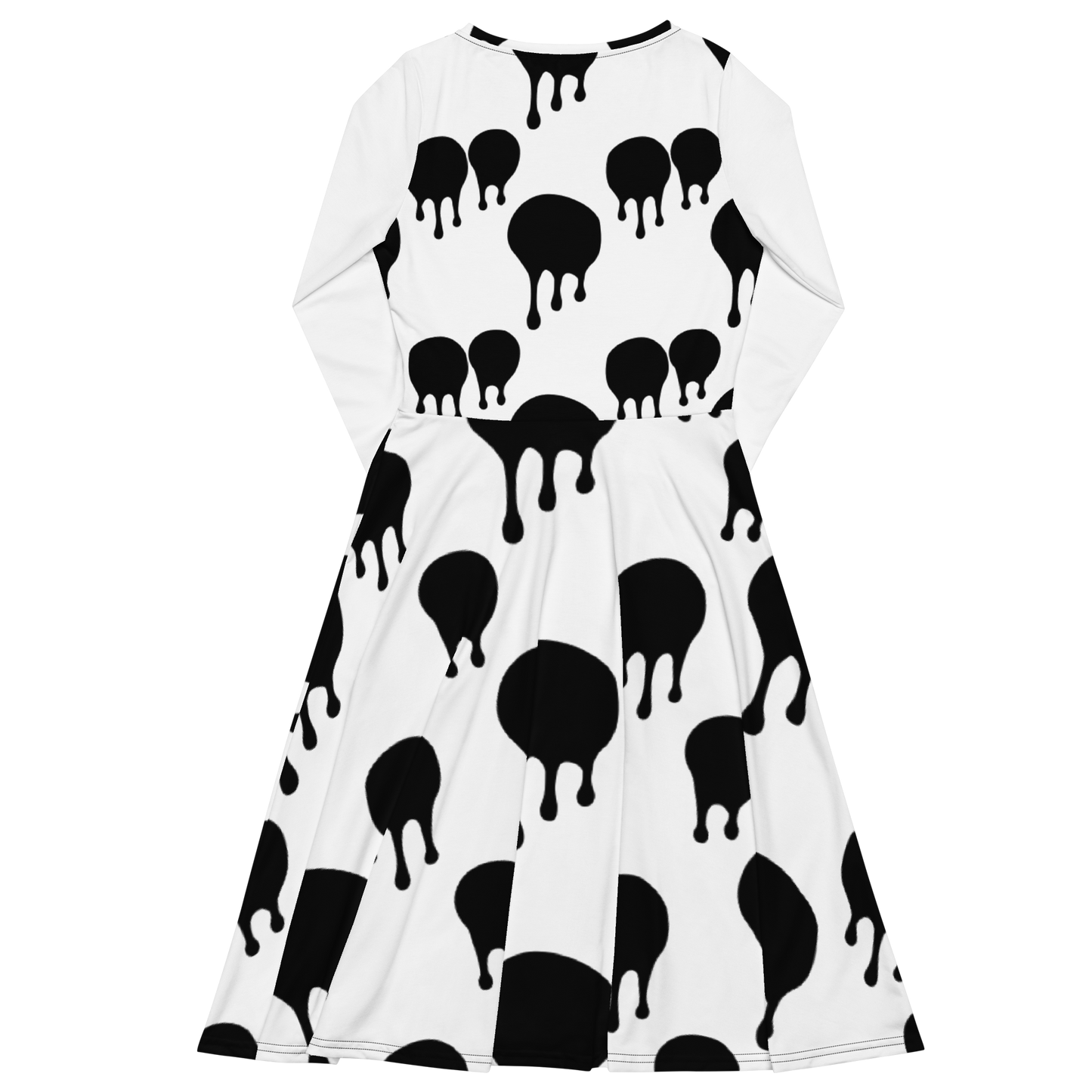 Pumpkin Drip Midi Dress - White
