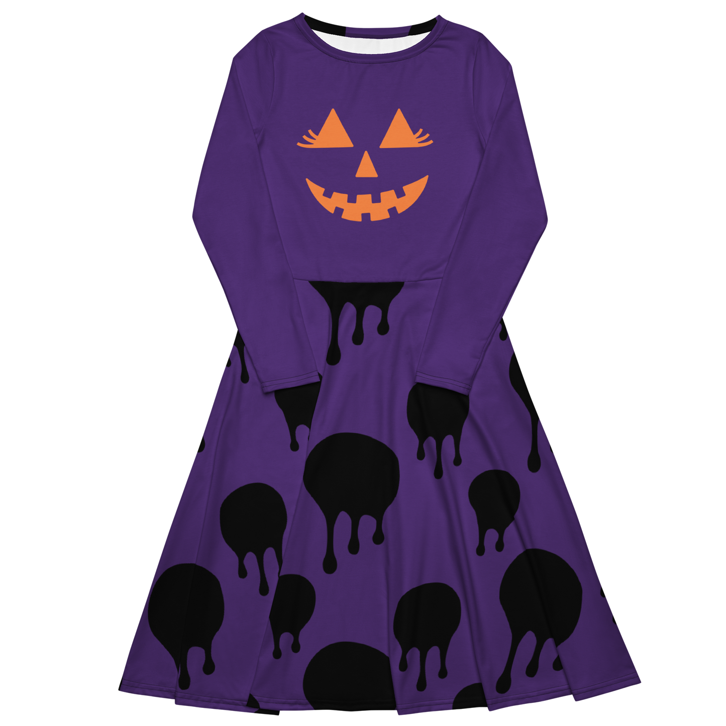 Pumpkin Drip Midi Dress - Purple
